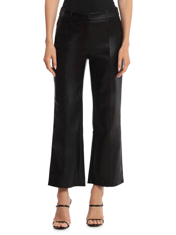 Avec Les Filles Faux Leather Wide Leg Pants